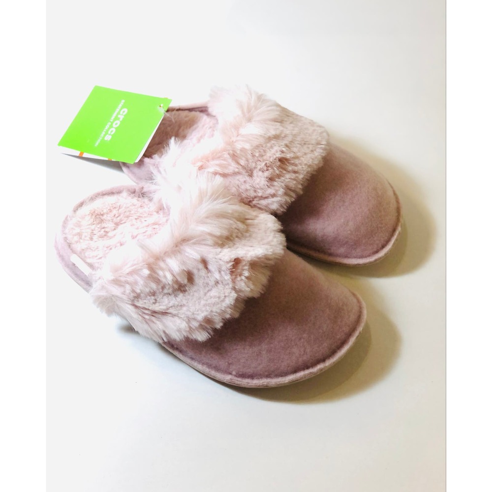 New Crocs Classic Luxe Slippers Unisex Rose Dust NWT